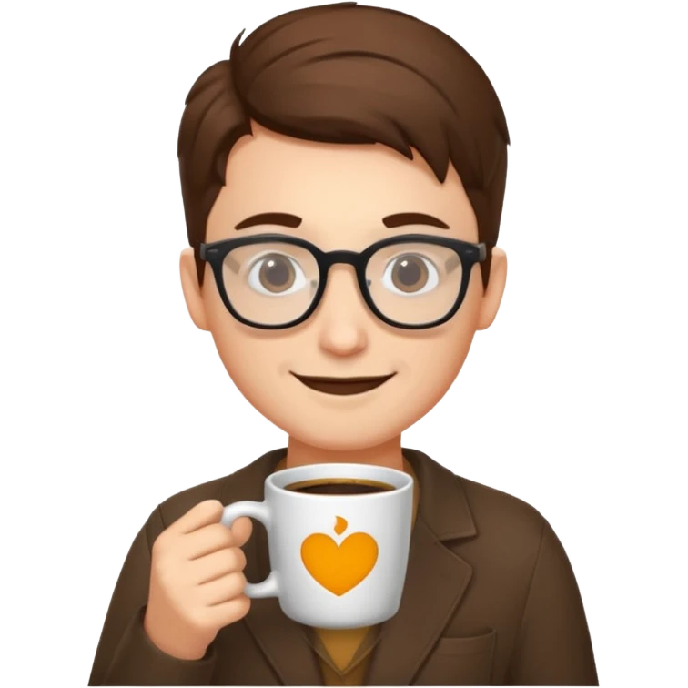 web developer, coffee, glasses, mid 20 emoji