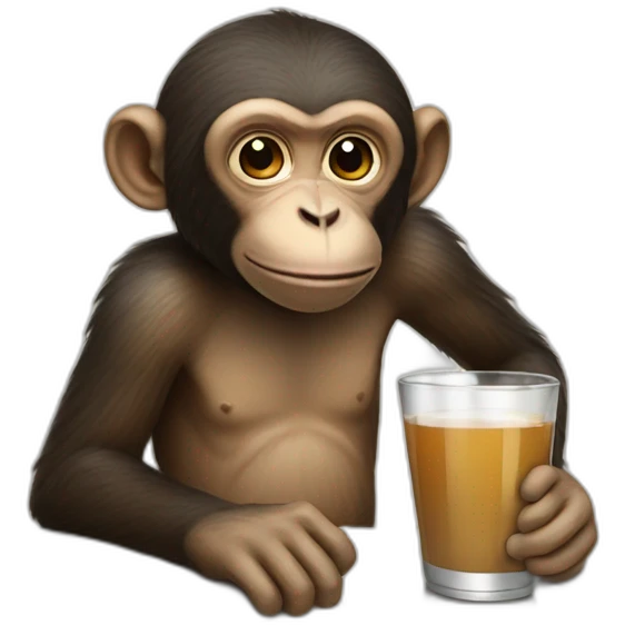 Monkey drinking emoji