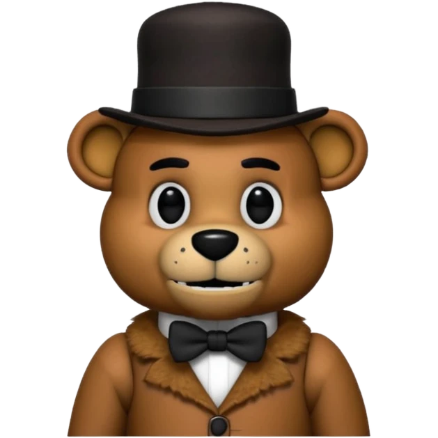 Freddy Fazbear with black and tiny hat from Five Nights At Freddy's Movie emoji