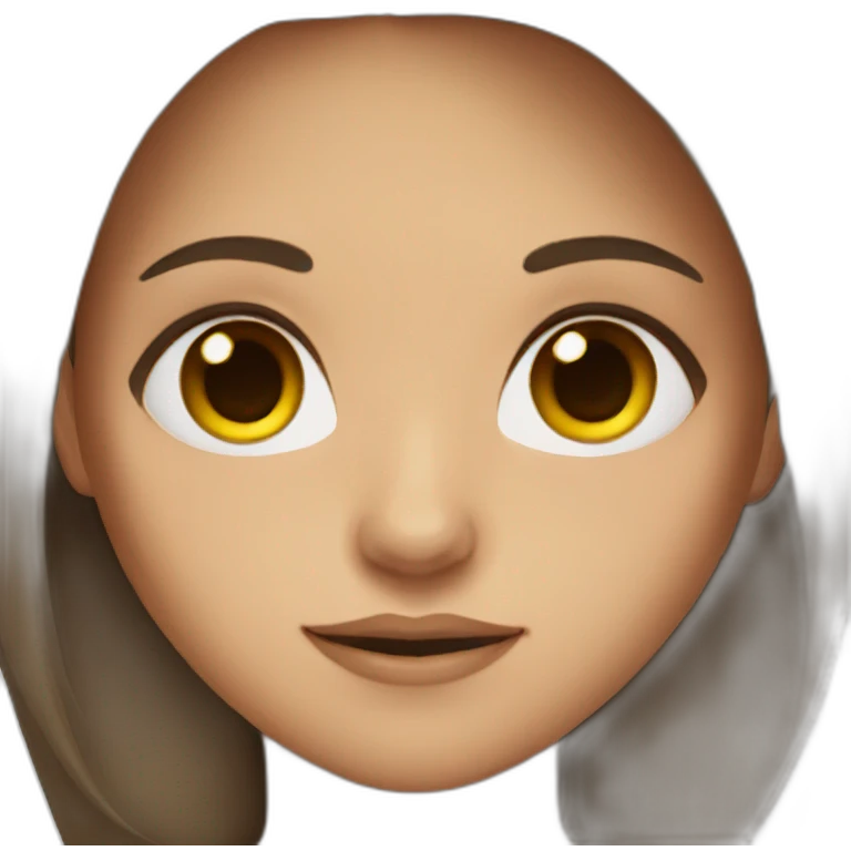 girl with brown eyes and long brown hair emoji