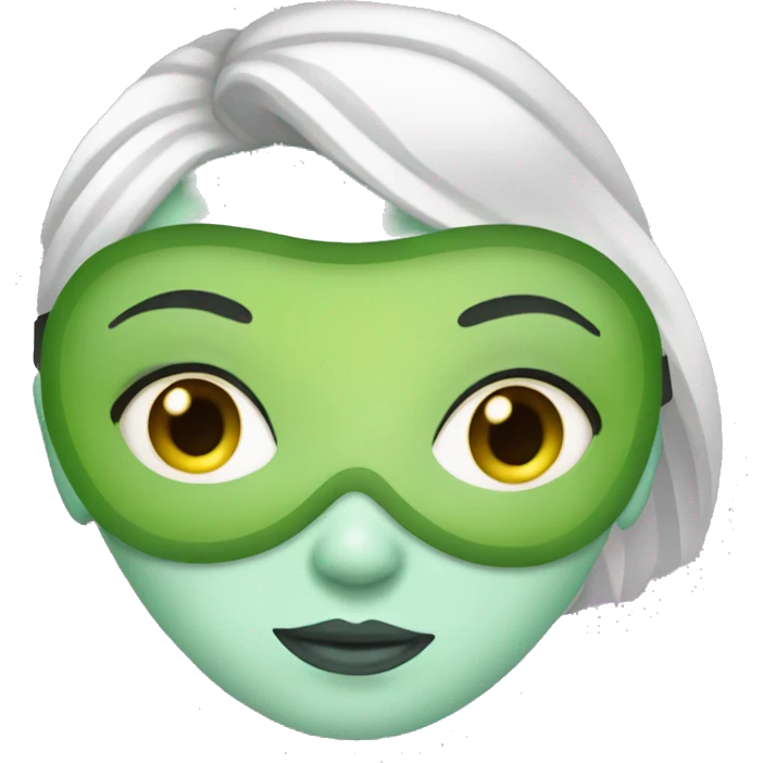 Girl with mask skin cucumber on eyes emoji