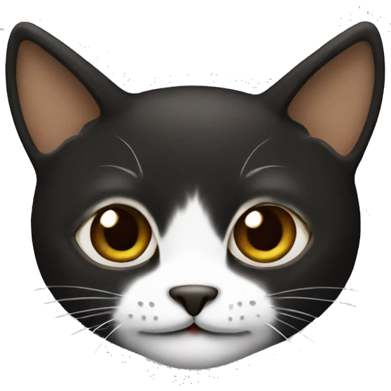 cat a colour black brown white emoji