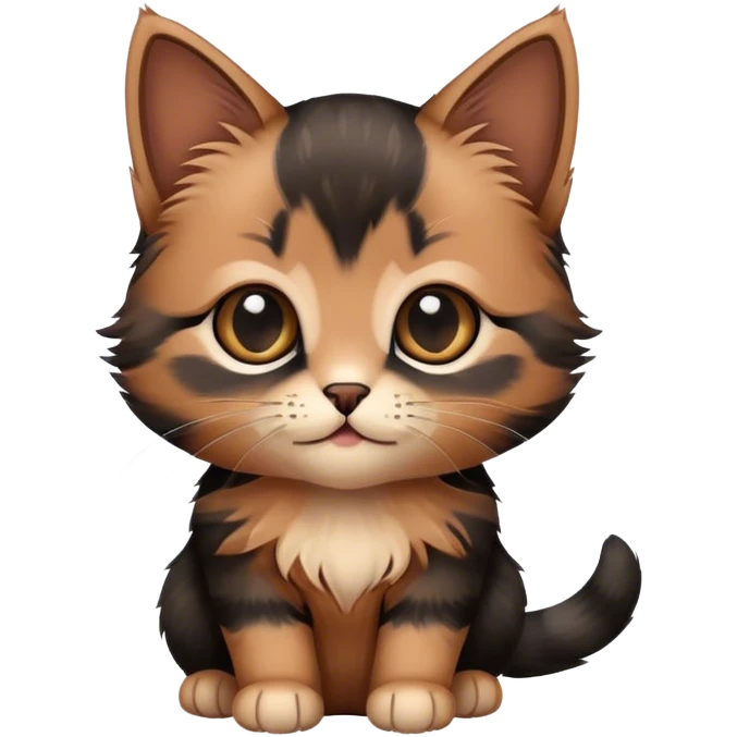 Black and brown kitten emoji