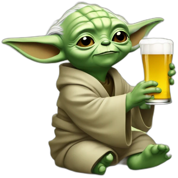 Yoda qui boit une bière emoji