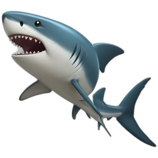 Chat sur un requin emoji