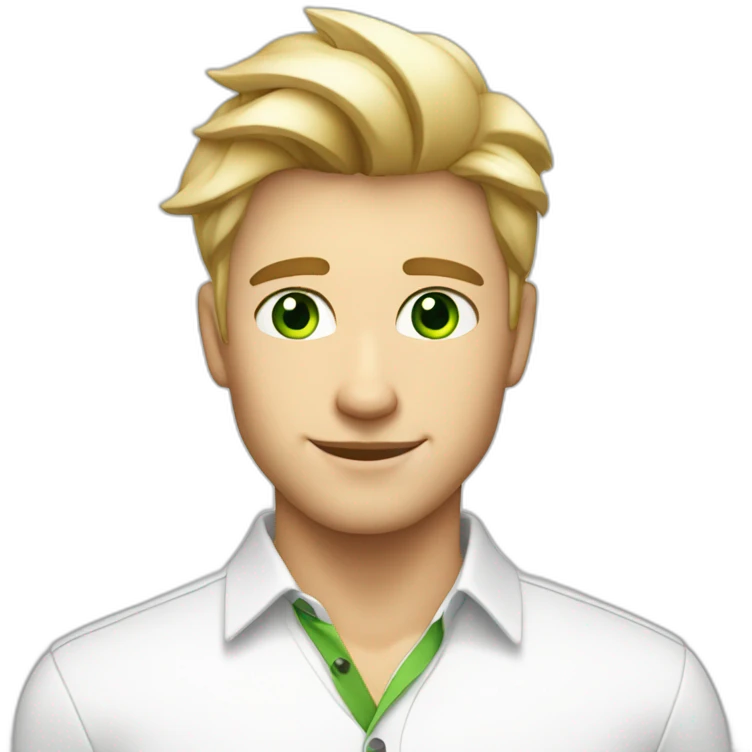 Handsome like a model blonde green eyed guy hot in white shirt emoji
