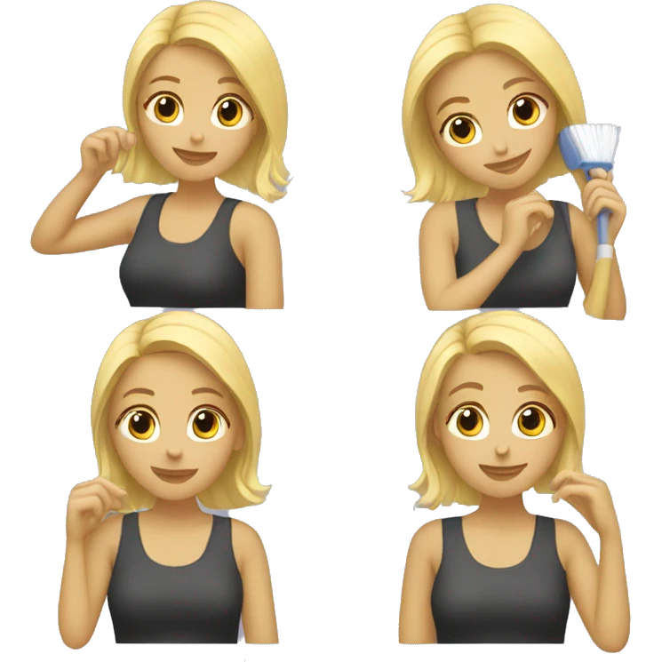girl cleaning her blonde hair emoji