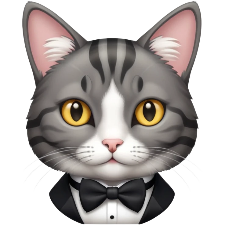 grey tabby cat and black tuxedo cat emoji