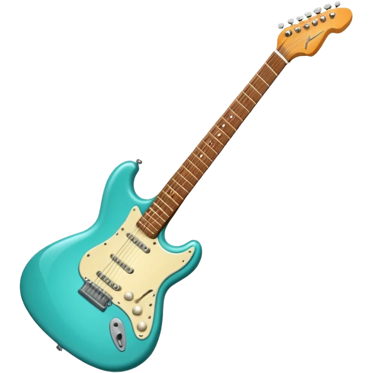 Electric guitar 1950s retro turquoise emoji