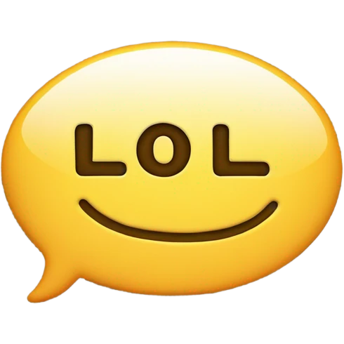 Word bubble saying “lol” emoji