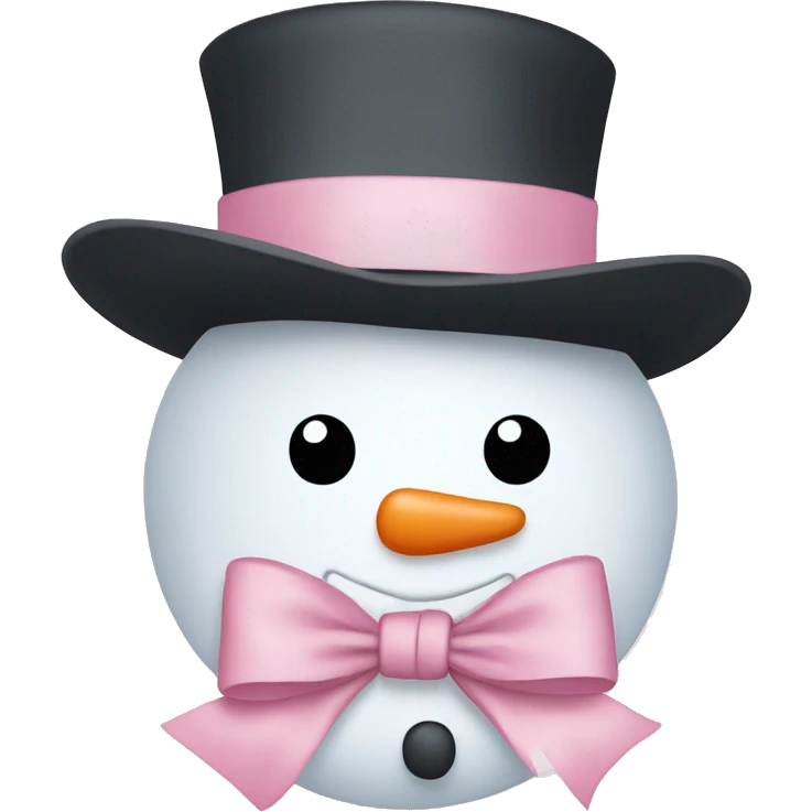 Snowman with a light pink bow emoji