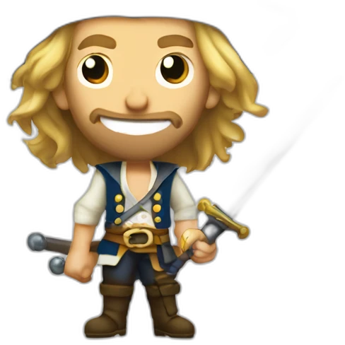 Guybrush Threepwood with a sword emoji