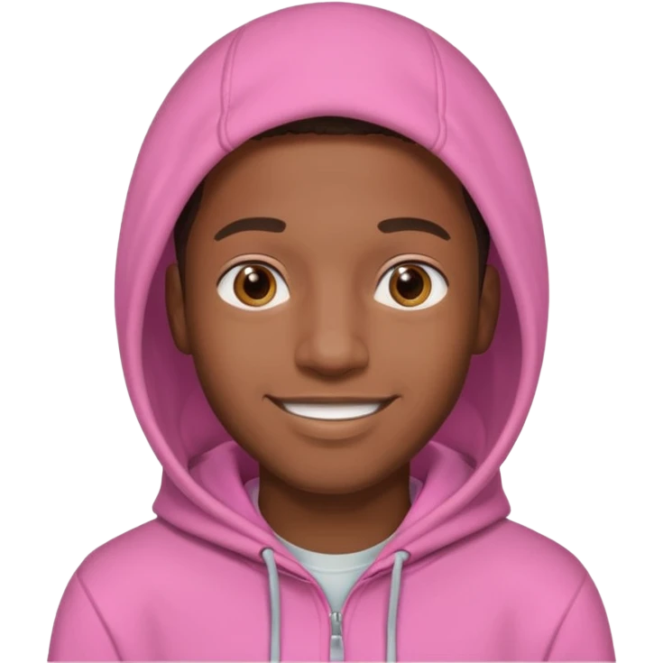 black man in pink hoodies emoji