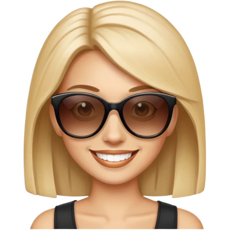 Woman wearing sunglasses smiling emoji