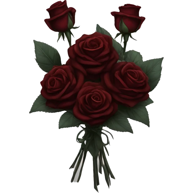 Bouquet of dark red roses gothic emoji