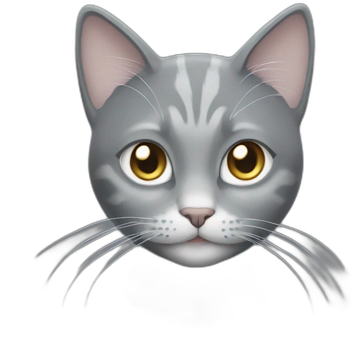 all grey cat with white eyeshadow emoji