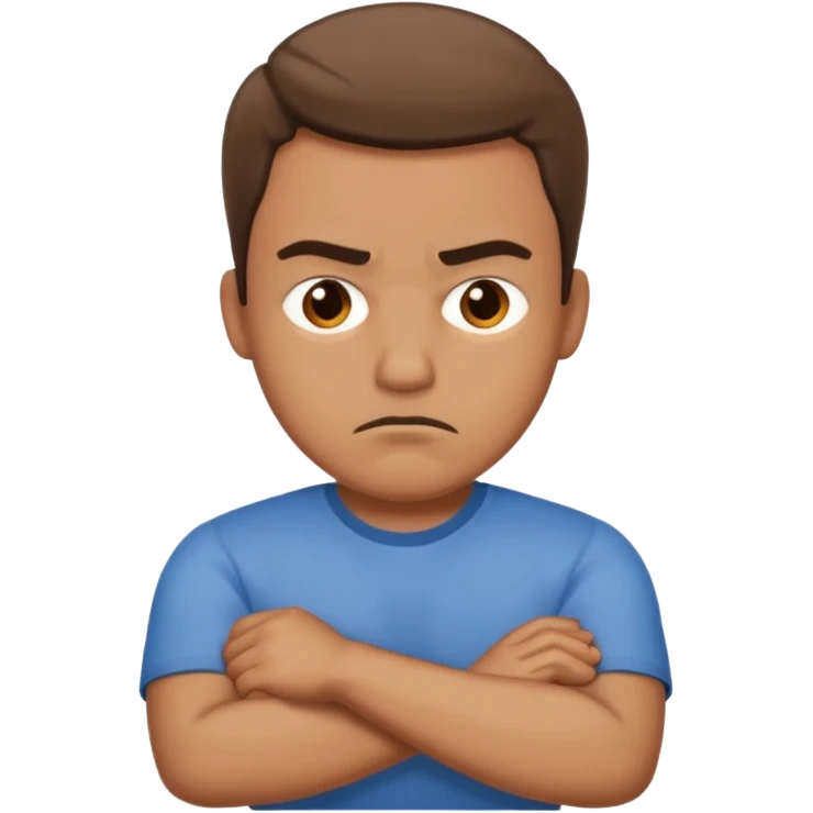 annoyed man with crossed arms emoji