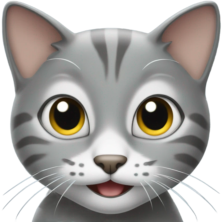 gray cat smiling emoji