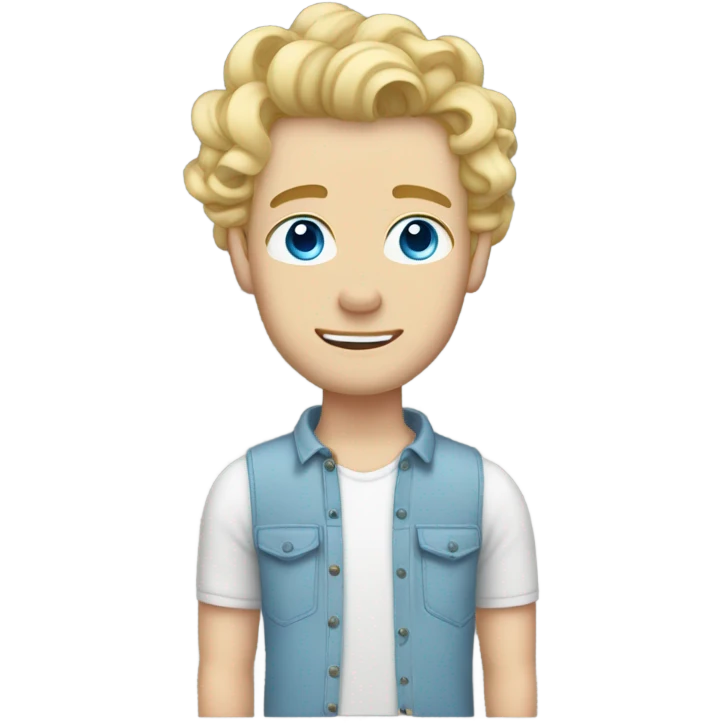 full body light curl blonde 30yo man blue eyed pale skin emoji
