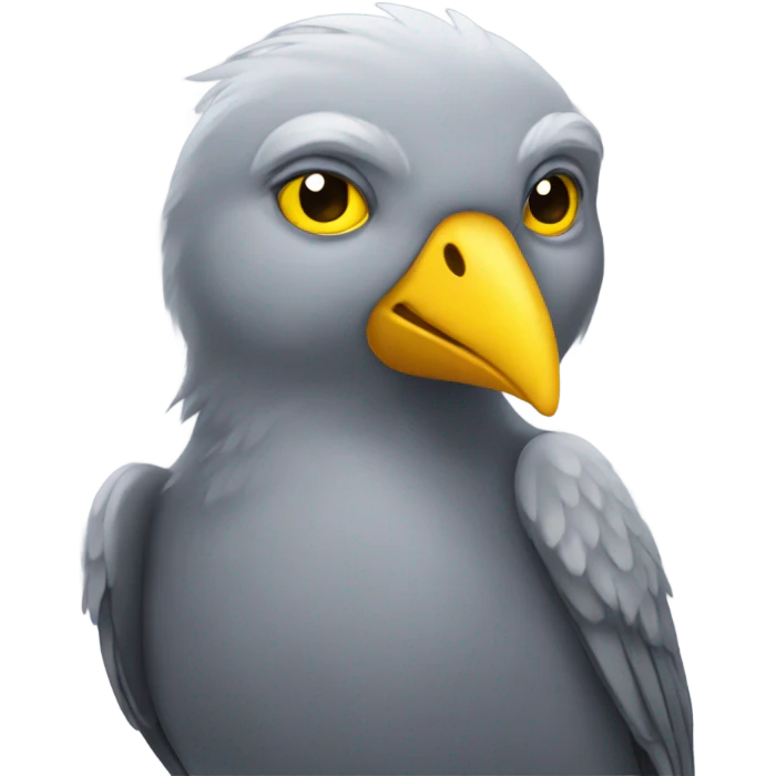 Grey bird with yellow head  emoji