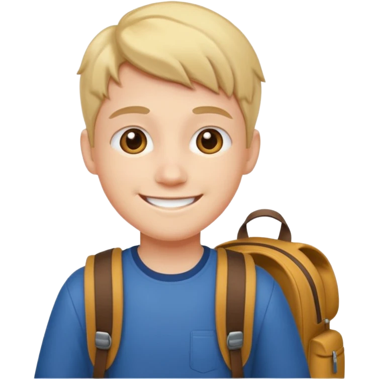 student wearing back pack emoji