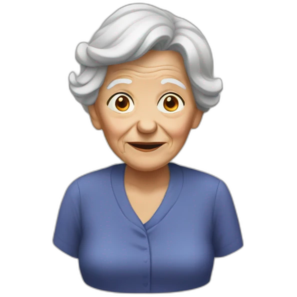 Old lady with dirt on her face emoji