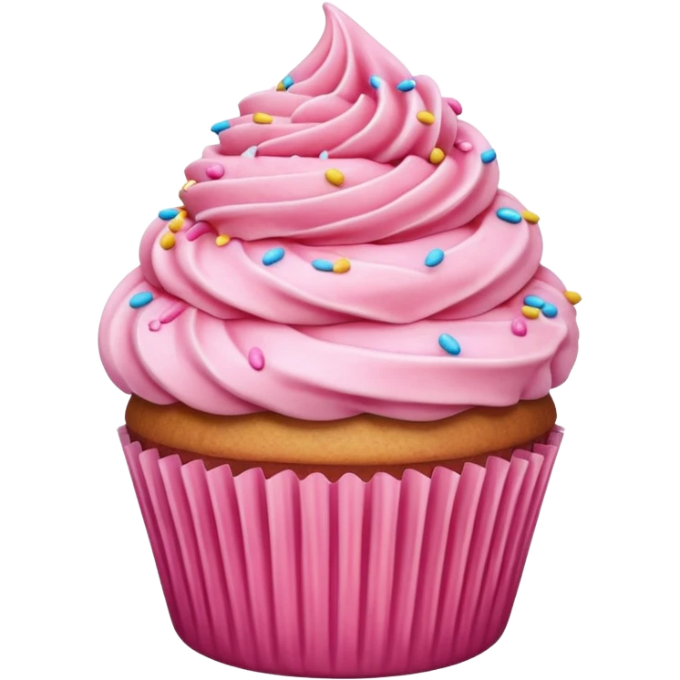 Cupcake with pink icing emoji
