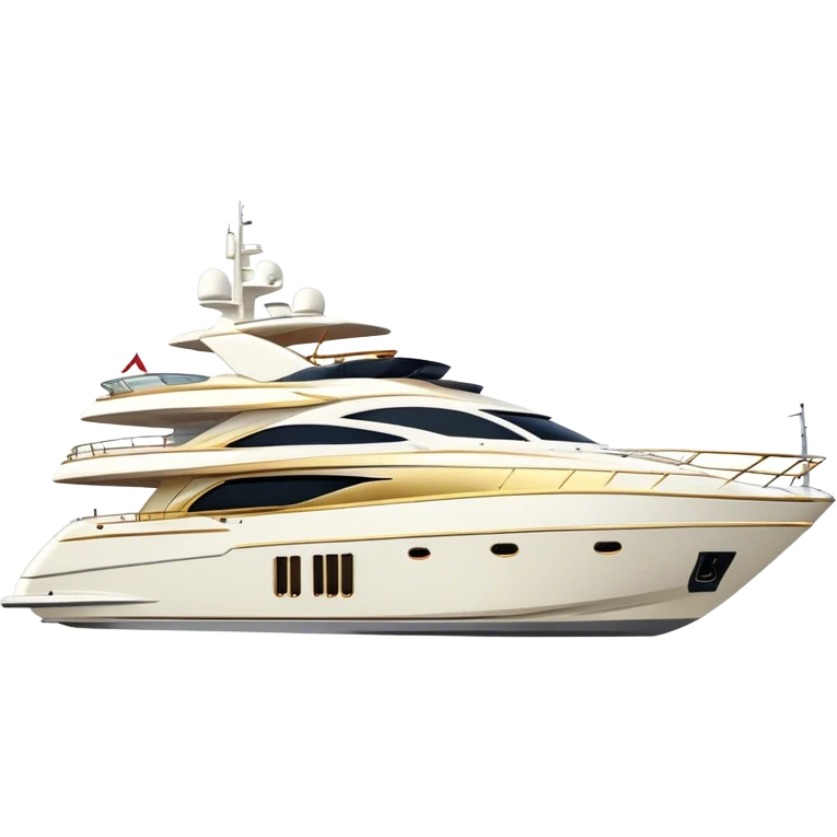Luxury Yacht - Azimut 72 (Model Year: 2020) (Iconic colour: White with gold trim) emoji