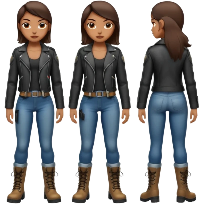 macho girl, different ones, full body emoji