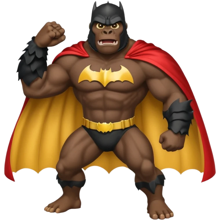 king kong with a batman uniform and cape emoji