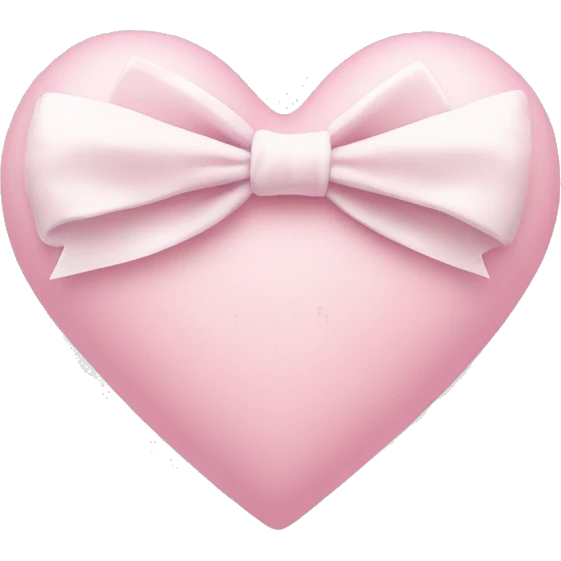 Pastel pink heart with white bow emoji