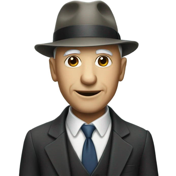 Old bald man in suit with fedora  emoji