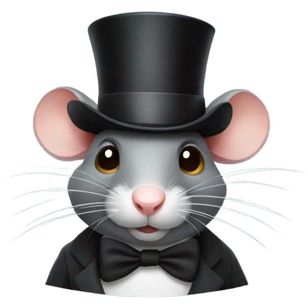 Rat with a top hat emoji