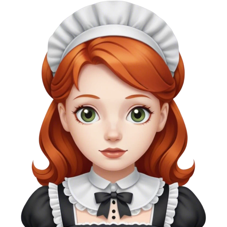 Standing Redheaded woman and a French maid outfit emoji