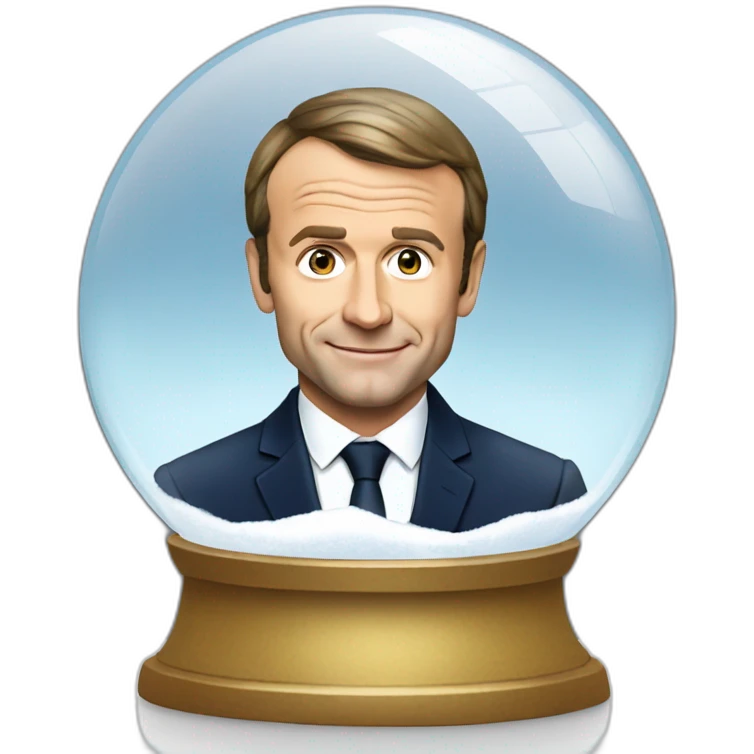 Emmanuel macron in a snow-globe emoji