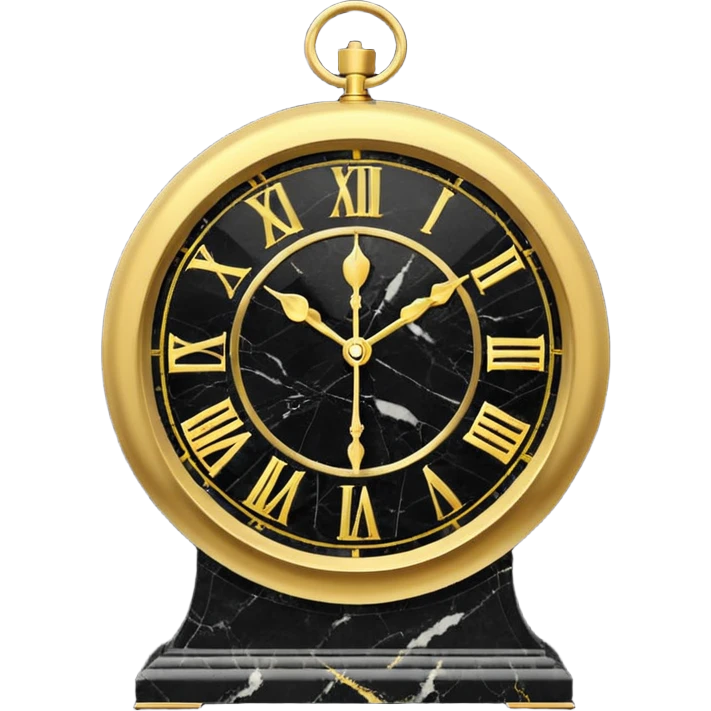 Black marble with gold stone Clock emoji