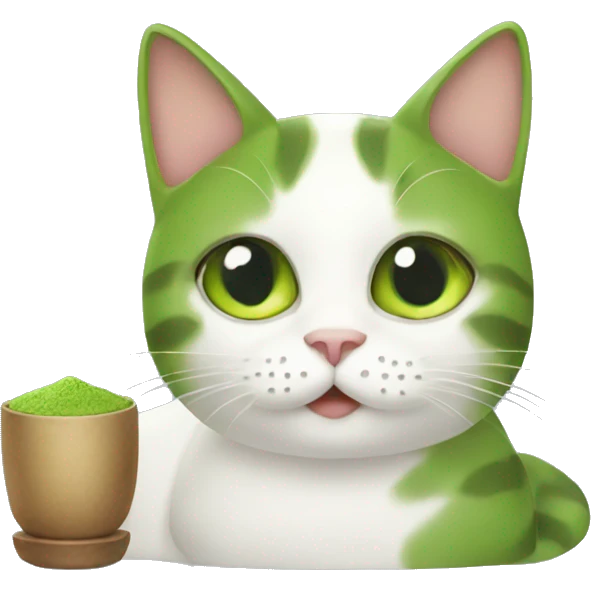 cat with matcha emoji