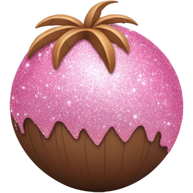 Pink coconut with glitter emoji