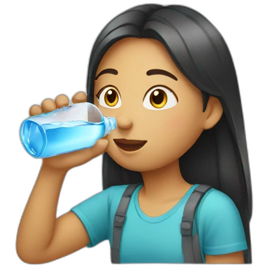 Girl drinking water emoji