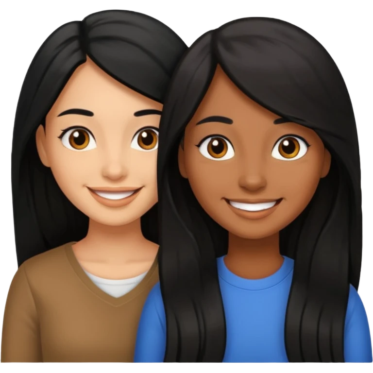 Maestras morenas de cabello negro y largo emoji
