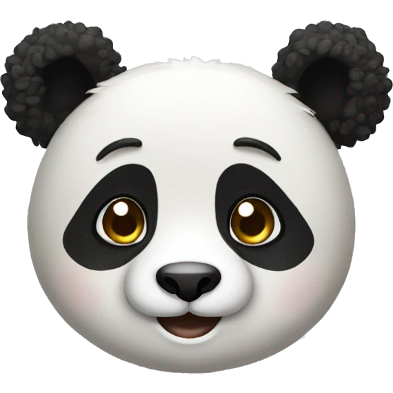 Make a cute curly headed panda emoji