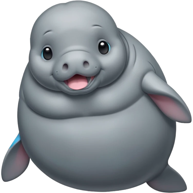 Manatee cute and fat emoji emoji