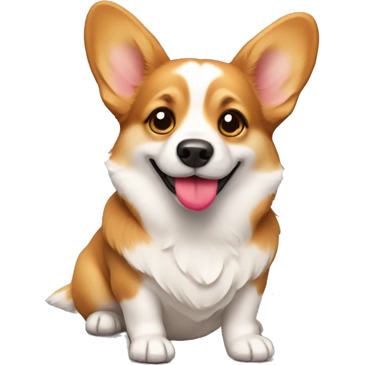 Corgi dog with a heart emoji