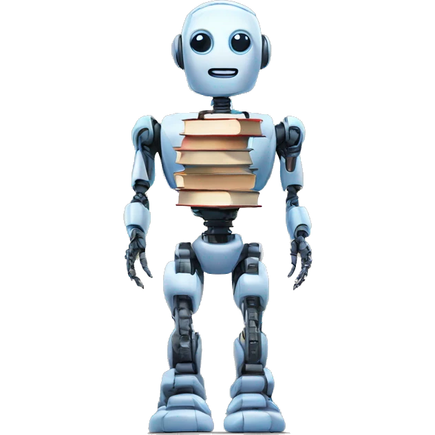 robot mind filled with books emoji