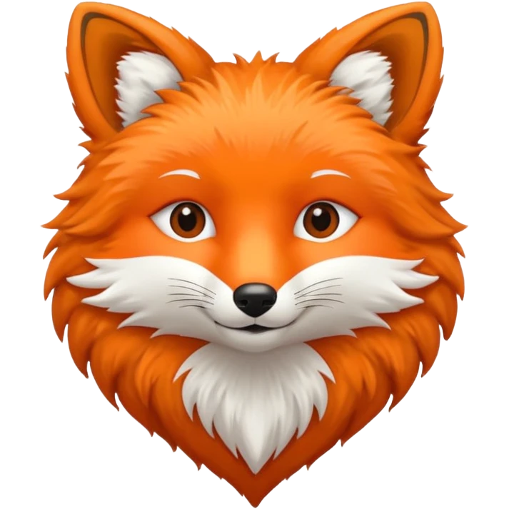 Heart Made by fox fur without the face of the fox emoji