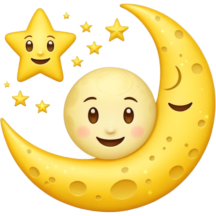 Moon star cute  emoji