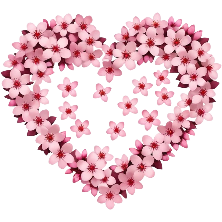 Heart of sakura cherry flowers emoji