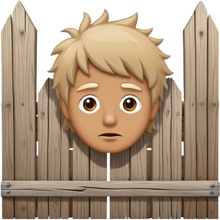 A confused person looking at an old fence, representing the Chesterton's Fence principle emoji