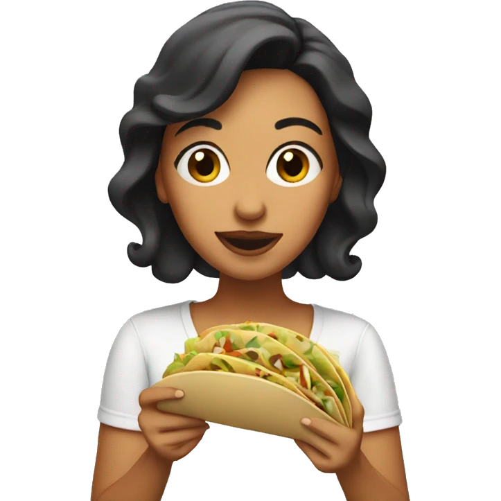 Latina eating tacos emoji