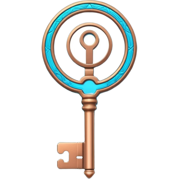 cyber neon bronze key emoji
